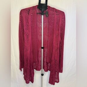 Liz Claiborne Pink Crochet Cardigan